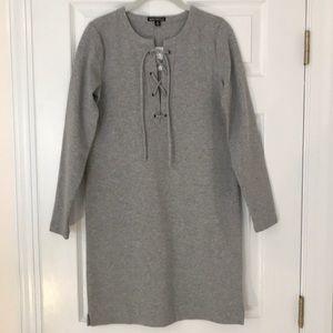 JCrew Long-Sleeve Knit Lace-Up Dress